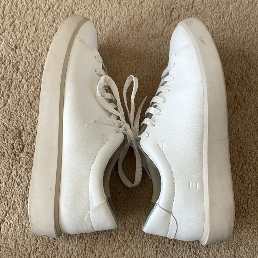 Everlane ReLeather White Sneakers Unisex Minimalist W’s 9.5 M’s 7.5 Shoes Casual